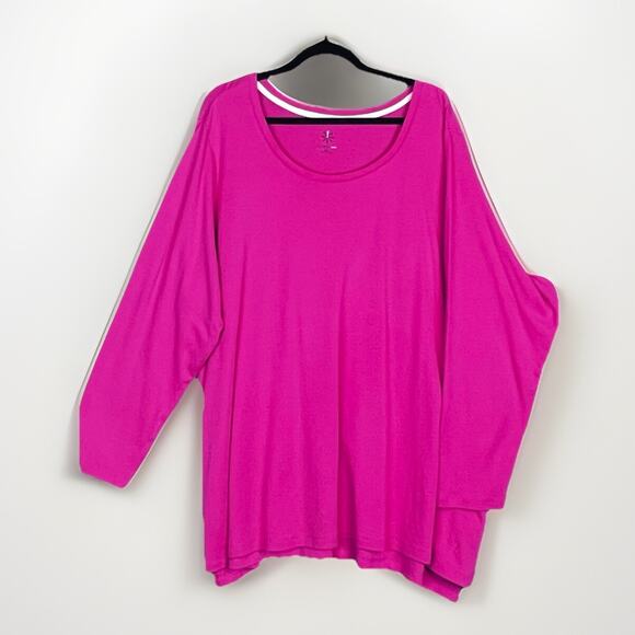 Isaac Mizrahi Live! Essentials Pima Cotton Knit Tops Size 5X Black Pink Purple - Picture 3 of 9